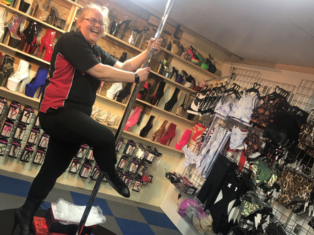 Anna in the FM Heels Pole Shop